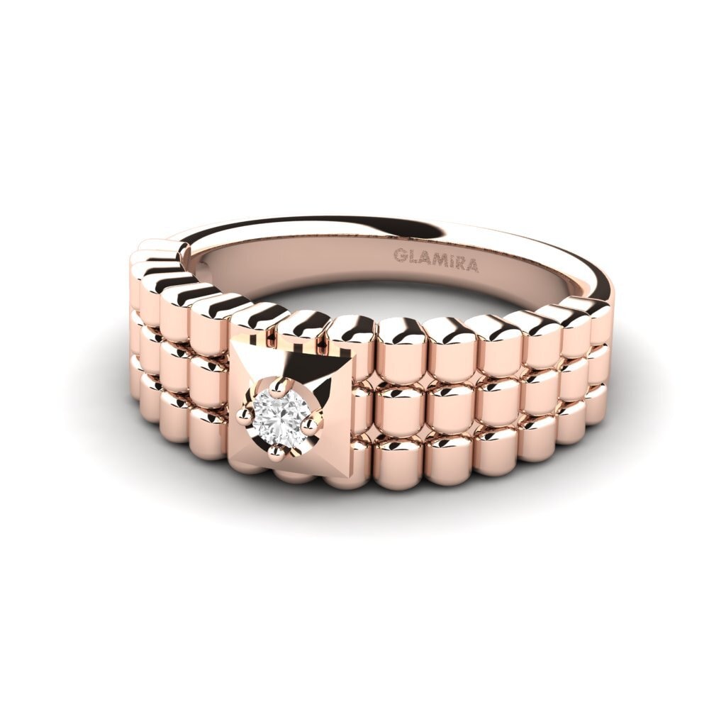 14ct Rose Gold White sapphire Men's Ring Horrell