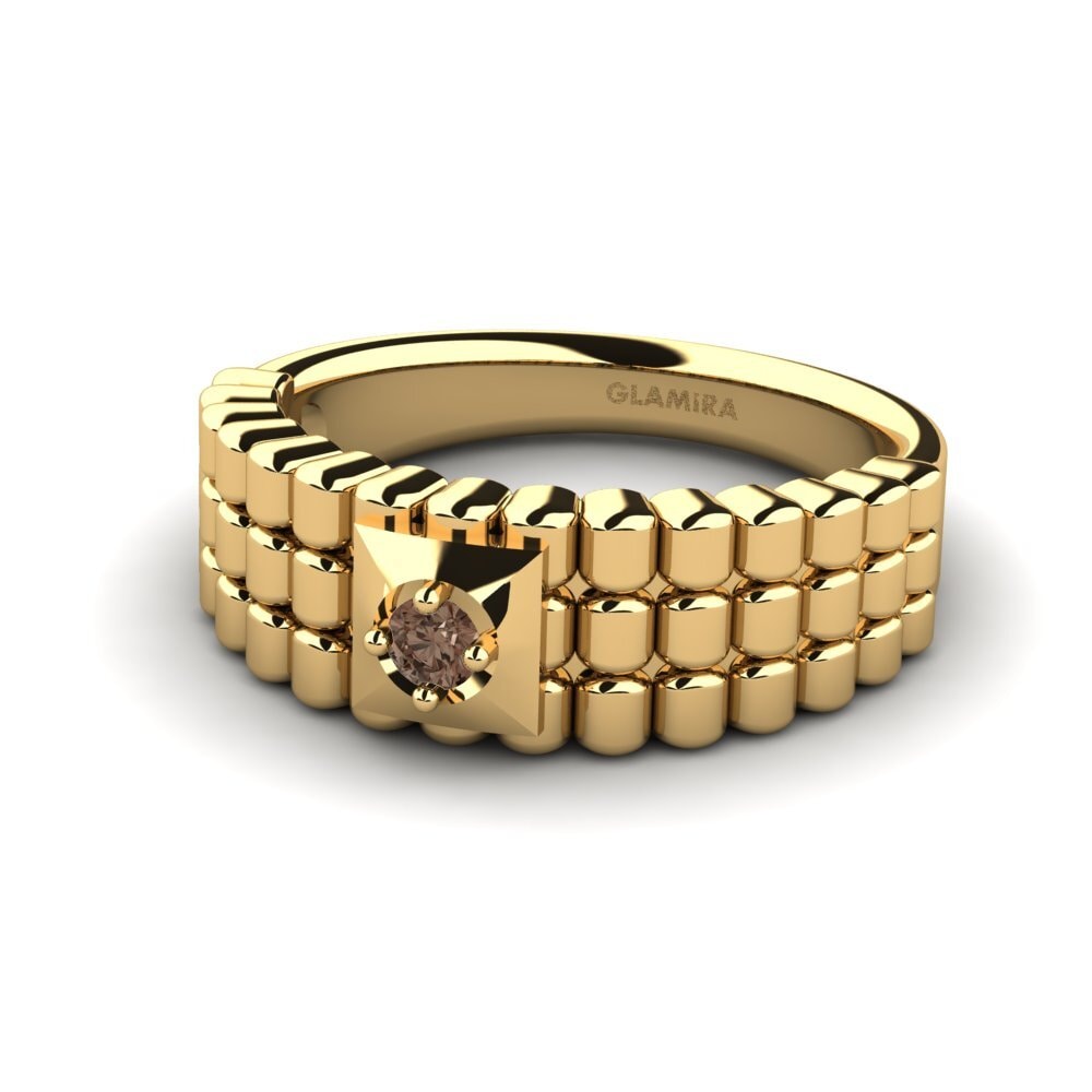 9ct Yellow Gold Smoky Quartz Men's Ring Horrell