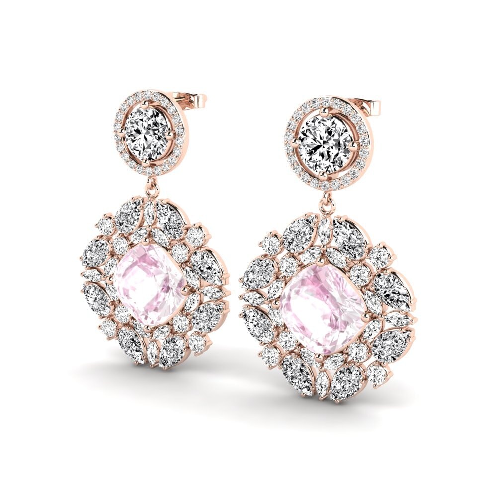 9k Oro Rosa Kunzite Pendiente de mujer Howland