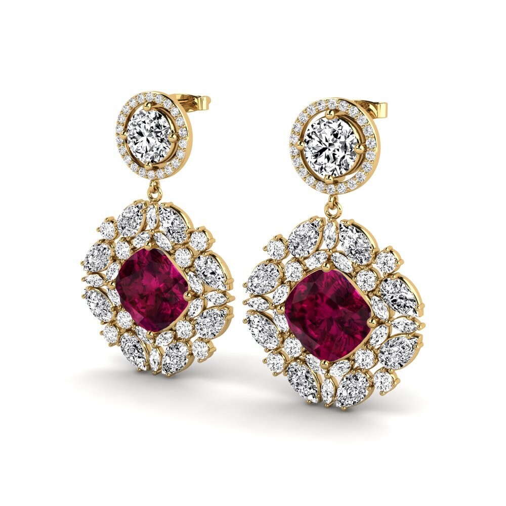 Đá Rhodolite Bông tai nữ Howland