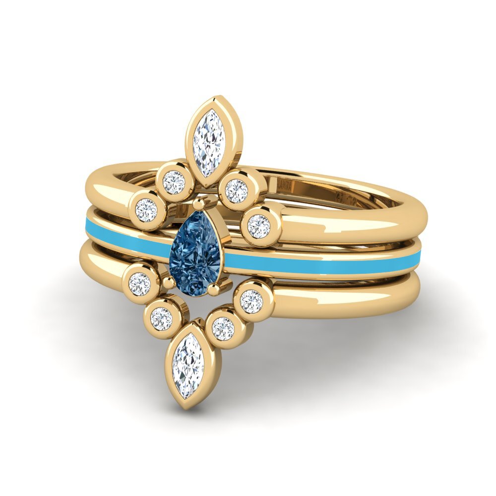 Blauer Diamant Ring Hredd SET