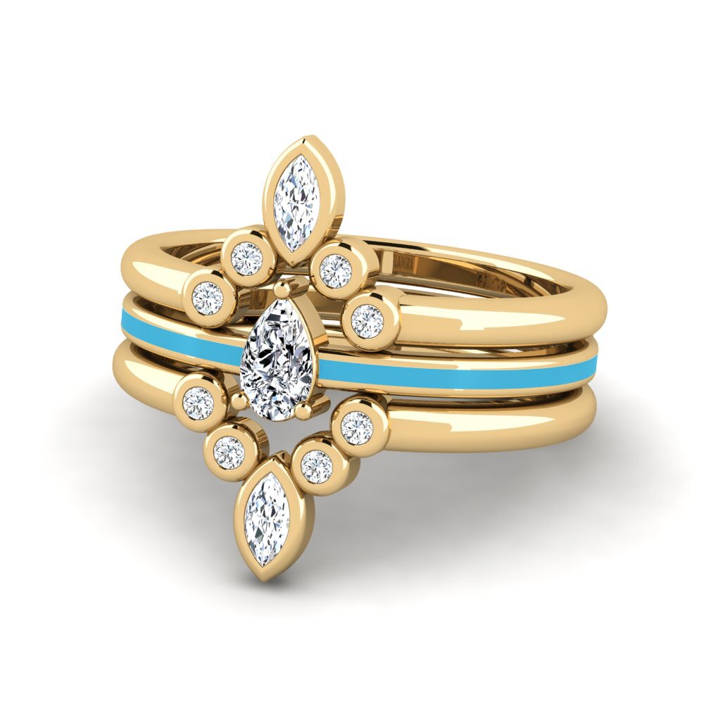 Gelbgold 750 Ring Hredd SET