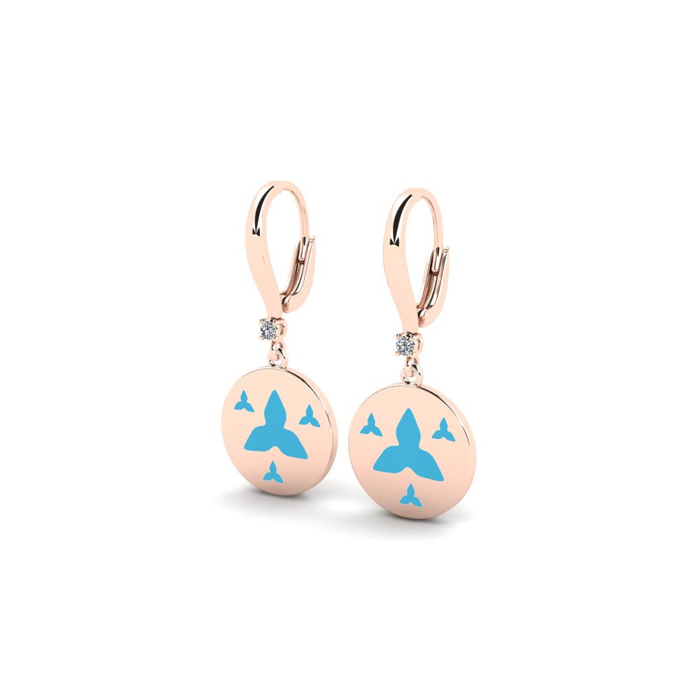 14k Oro Rosa Pendiente de mujer Hrig