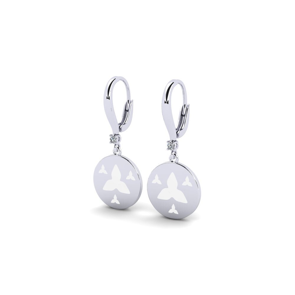 14k Oro Blanco Pendiente de mujer Hrig