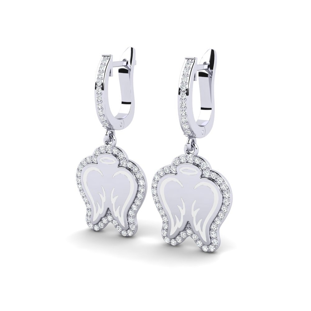 14k Oro Blanco Pendiente de mujer Hrund
