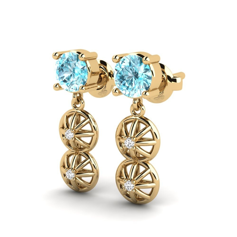 Zircon Bleu Boucle d'oreille femme Hrysu