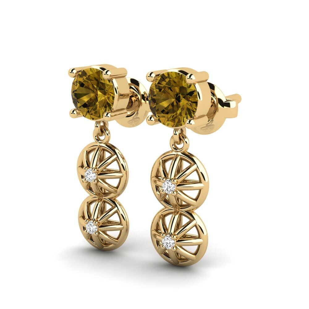 Zircon Brun Boucle d'oreille femme Hrysu