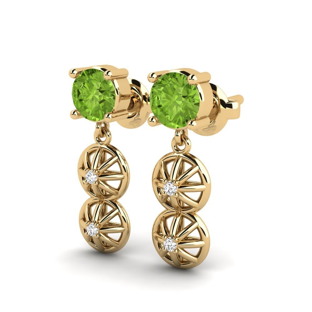 14ct Yellow Gold Peridot Women's Earring Hrysu