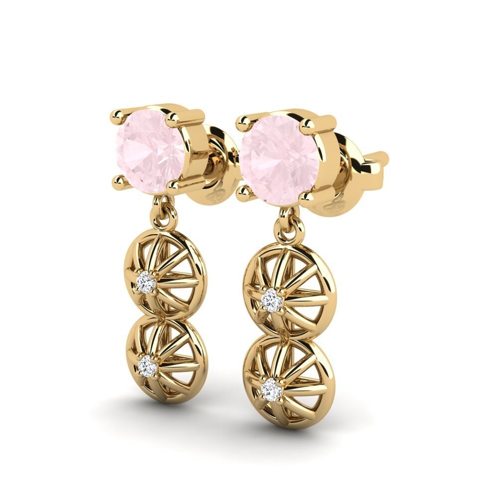 Quartz Rose Boucle d'oreille femme Hrysu