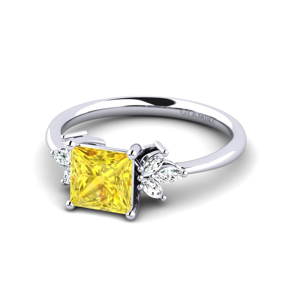 Zafiro amarillo Anillo de compromiso Htoni