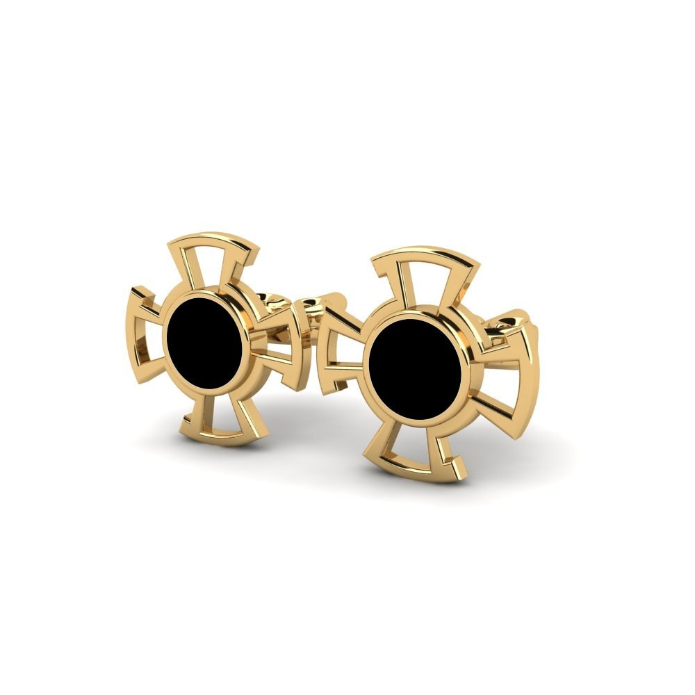 9k Oro Amarillo Pendientes Hufuf
