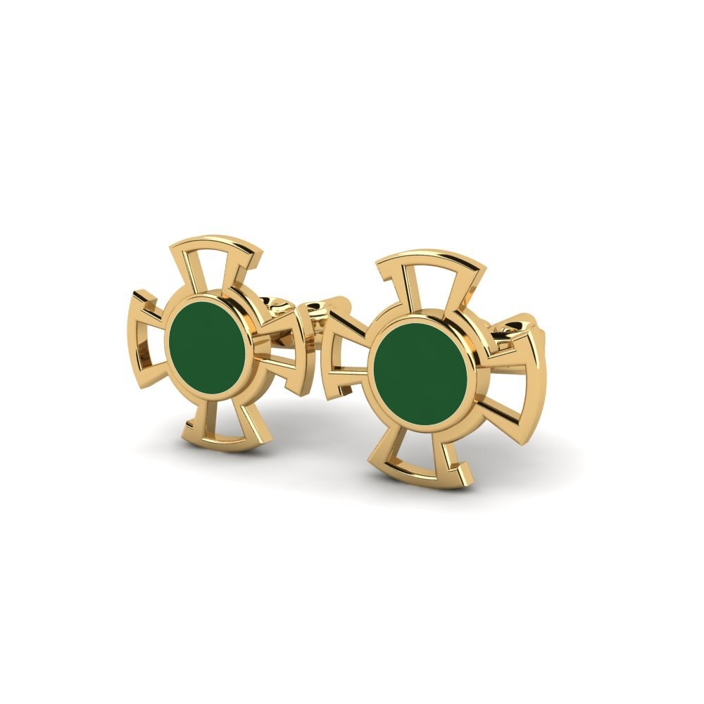 9k Oro Amarillo Pendientes Hufuf