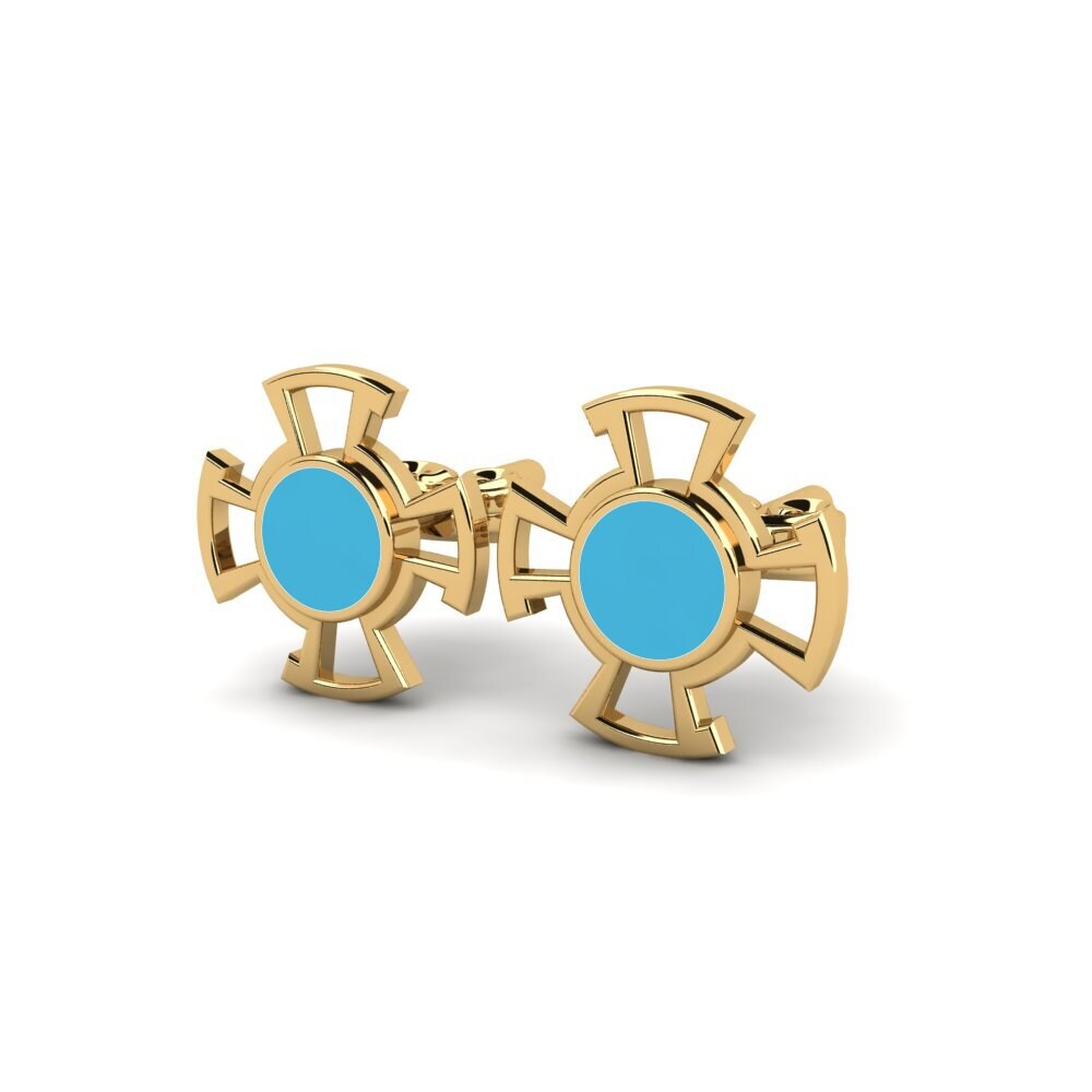 9k Oro Amarillo Pendientes Hufuf