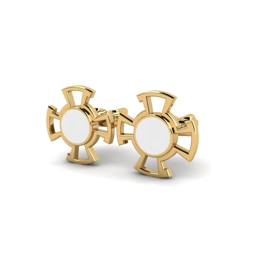 9k Oro Amarillo Pendientes Hufuf