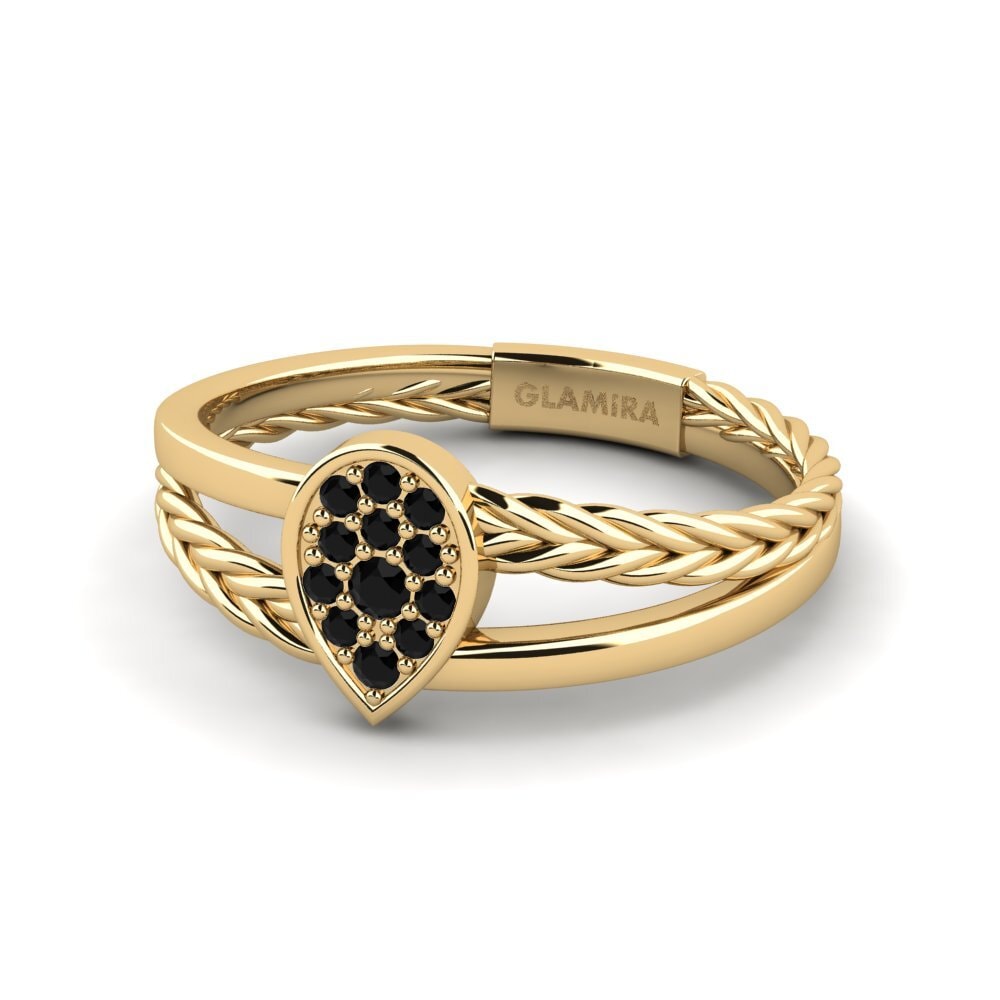 Diamante Negro Anel Hugging