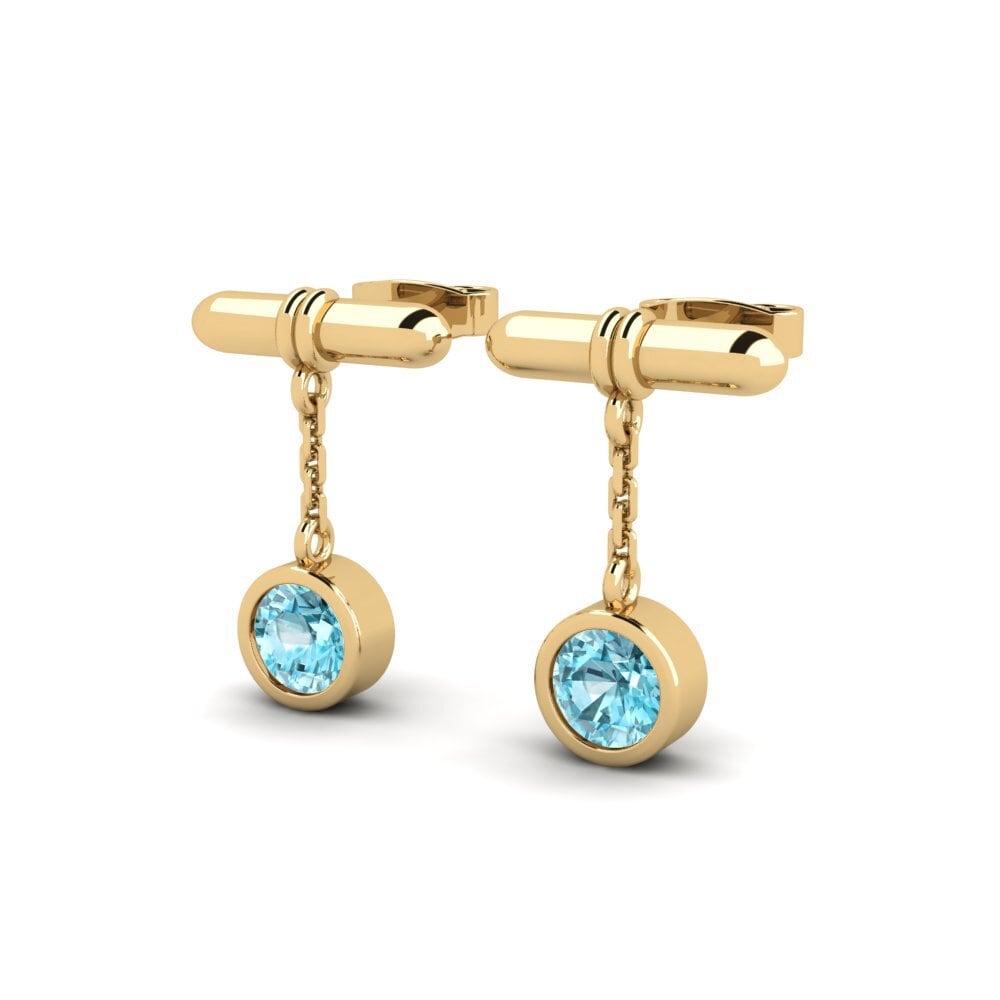 Đá Zircon Xanh Bông tai nữ Huipu - A