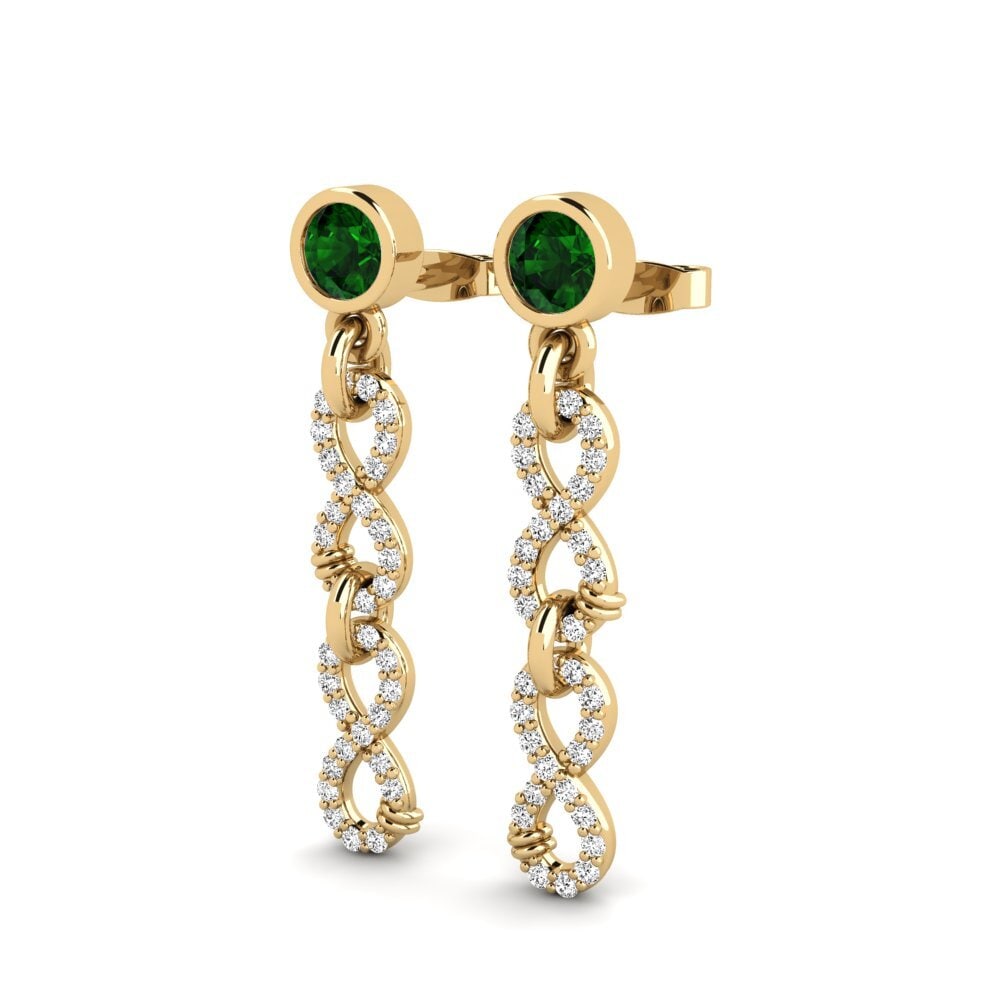 Green Tourmaline Women's Earring Huipu - B