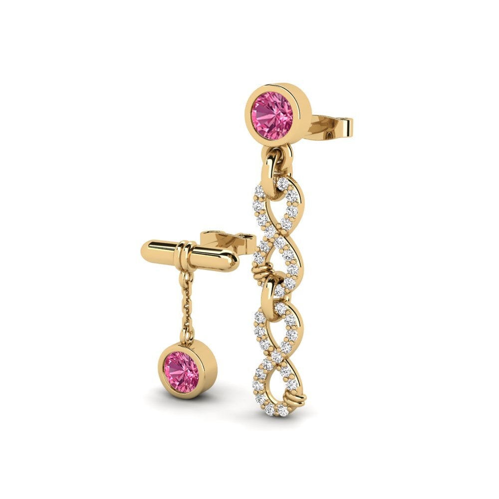 Rosa Turmalin Damen ohrring Huipu Set