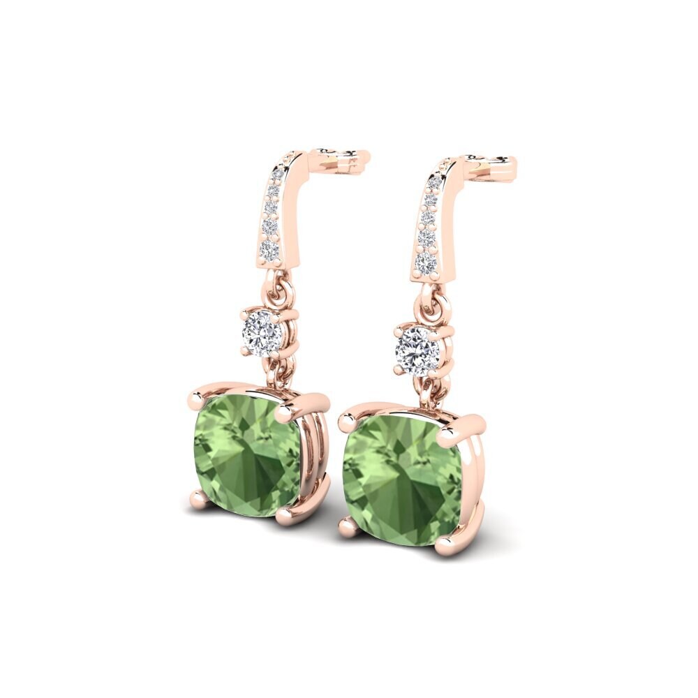 Oro Rosso 585 Zaffiro Verde Orecchino da donna Huriela