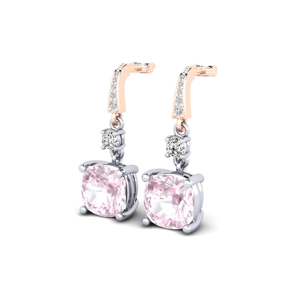 Vermelho & Branco-9K Kunzite Brincos Feminino Huriela