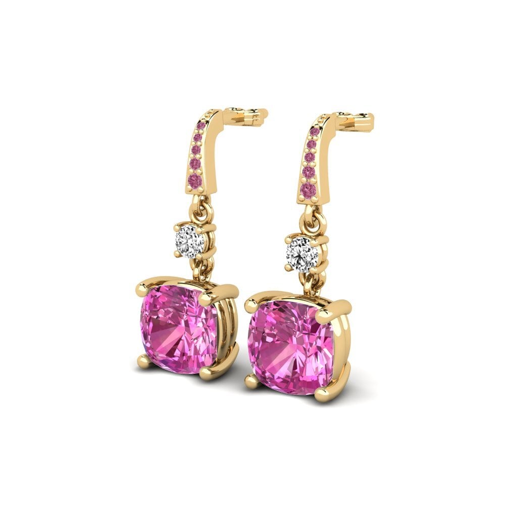 Pembe Topaz Kadın Küpe Huriela