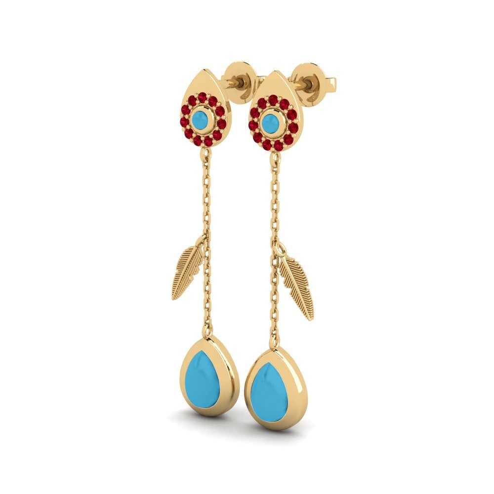 Đá Zirconia Đỏ Bông tai nữ Hurvas