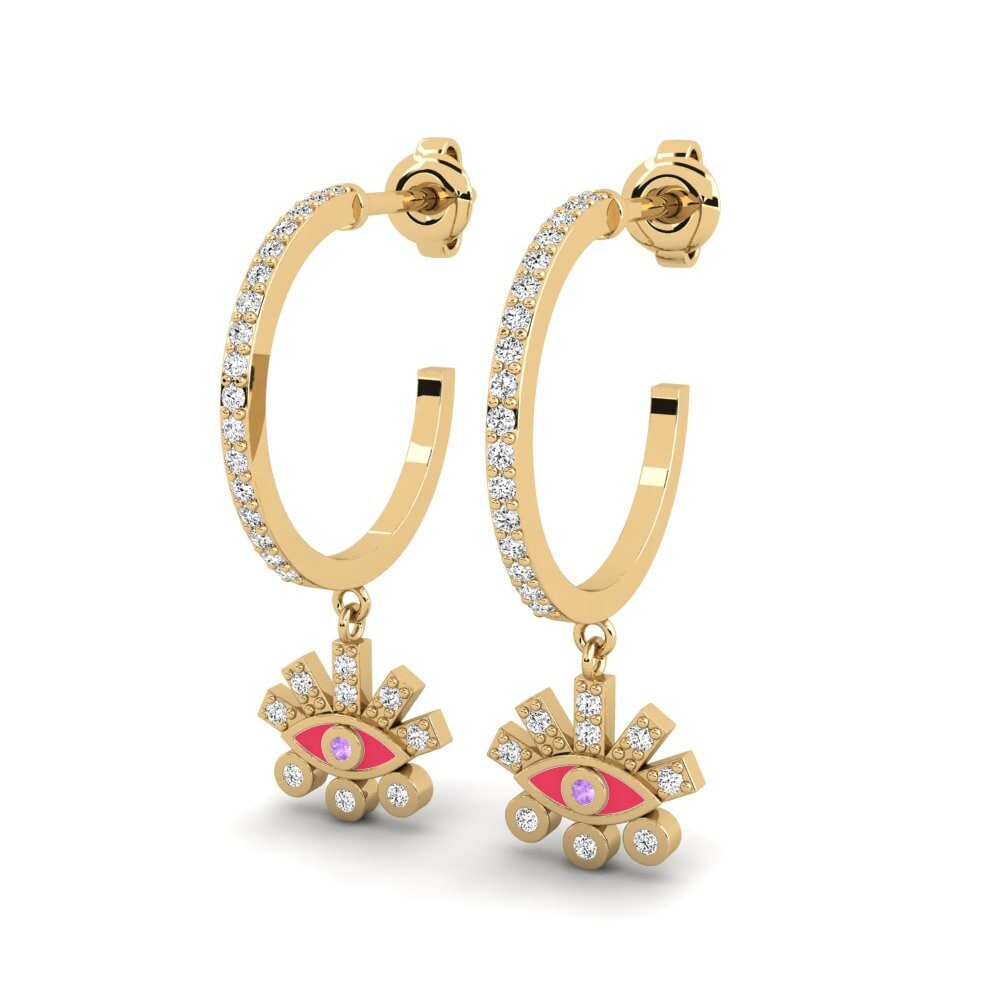 Améthyste Boucle d'oreille femme Hutuini