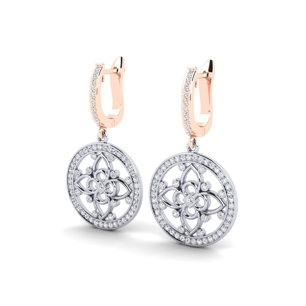 14ct Rose / White Gold Mixed Women's Earring Hyboer