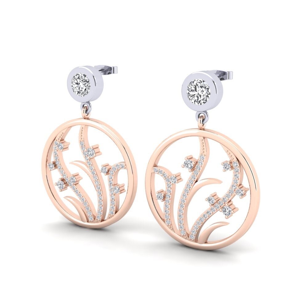 9k Oro Rosa & Blanco Pendiente de mujer Hygeia