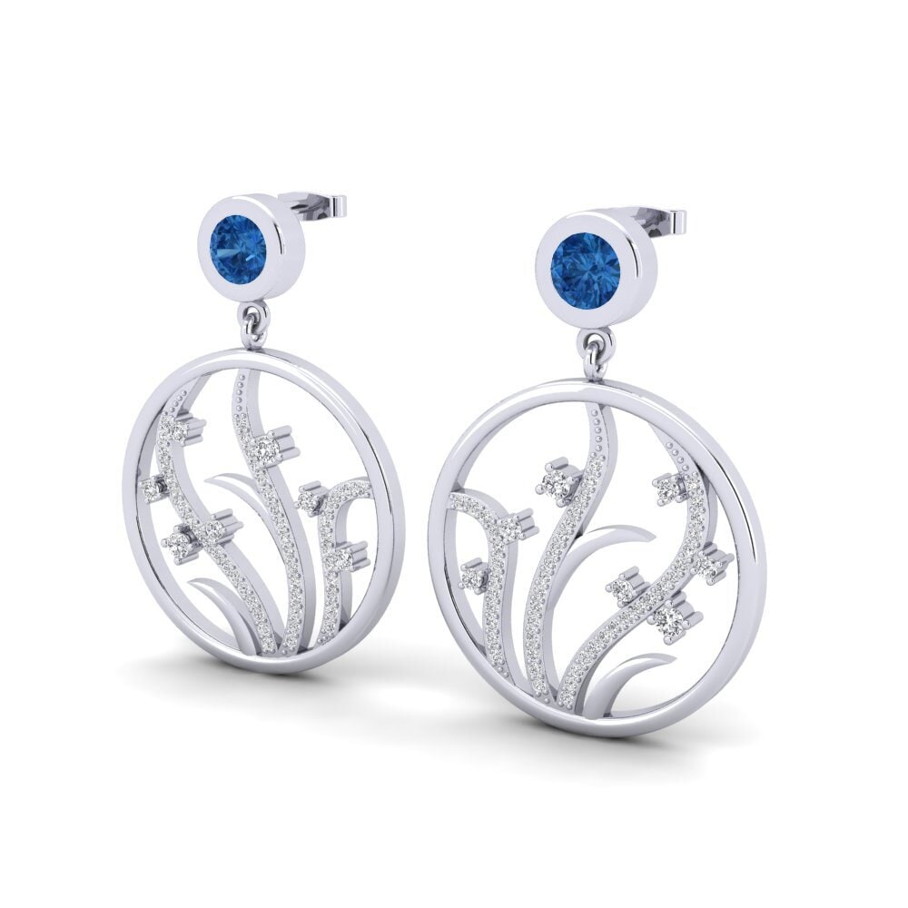 Zircônia azul escuro Brincos Feminino Hygeia