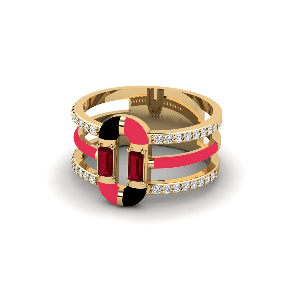Roter Zirkonia Ring Icarias