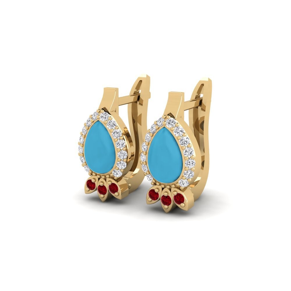 Đá Zirconia Đỏ Bông tai nữ Idile