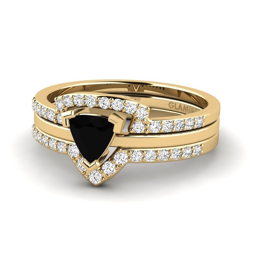 Ónix Negro Anillo Idiom SET