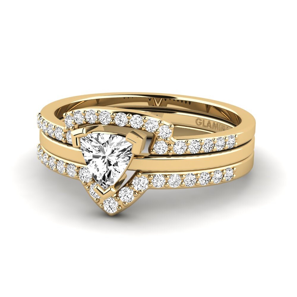 Trillón Moissanita Anillo Idiom SET