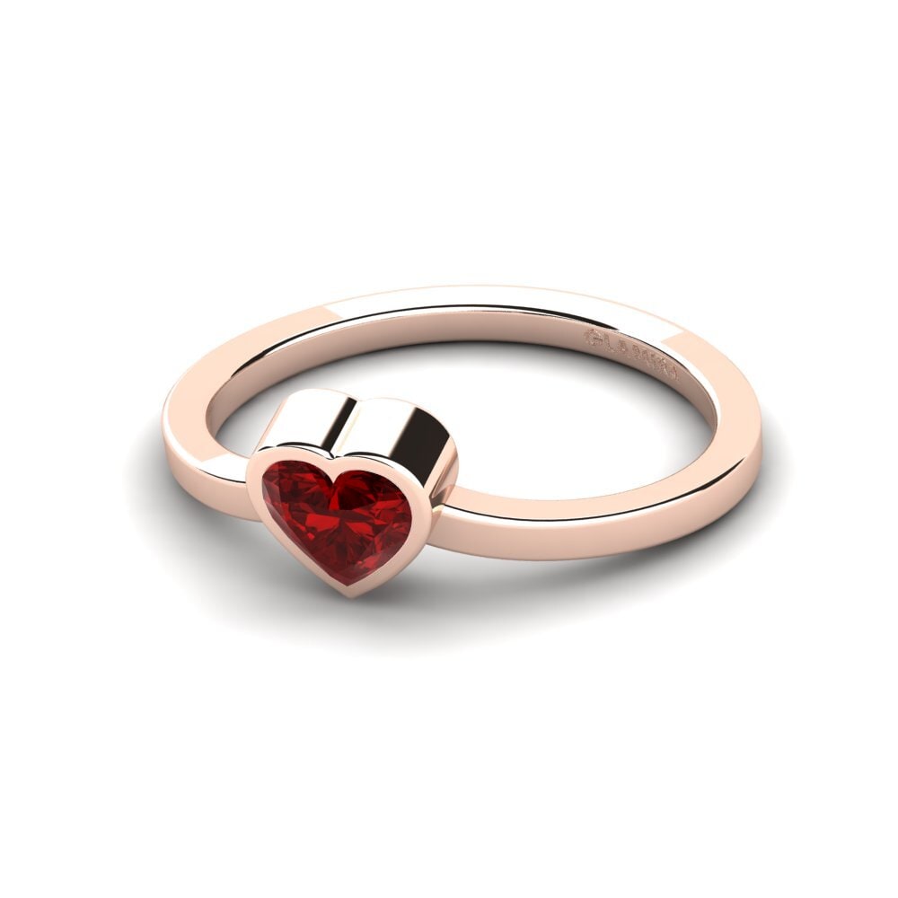 18ct Rose Gold Ruby (Lab Created) Women's Ring Idly