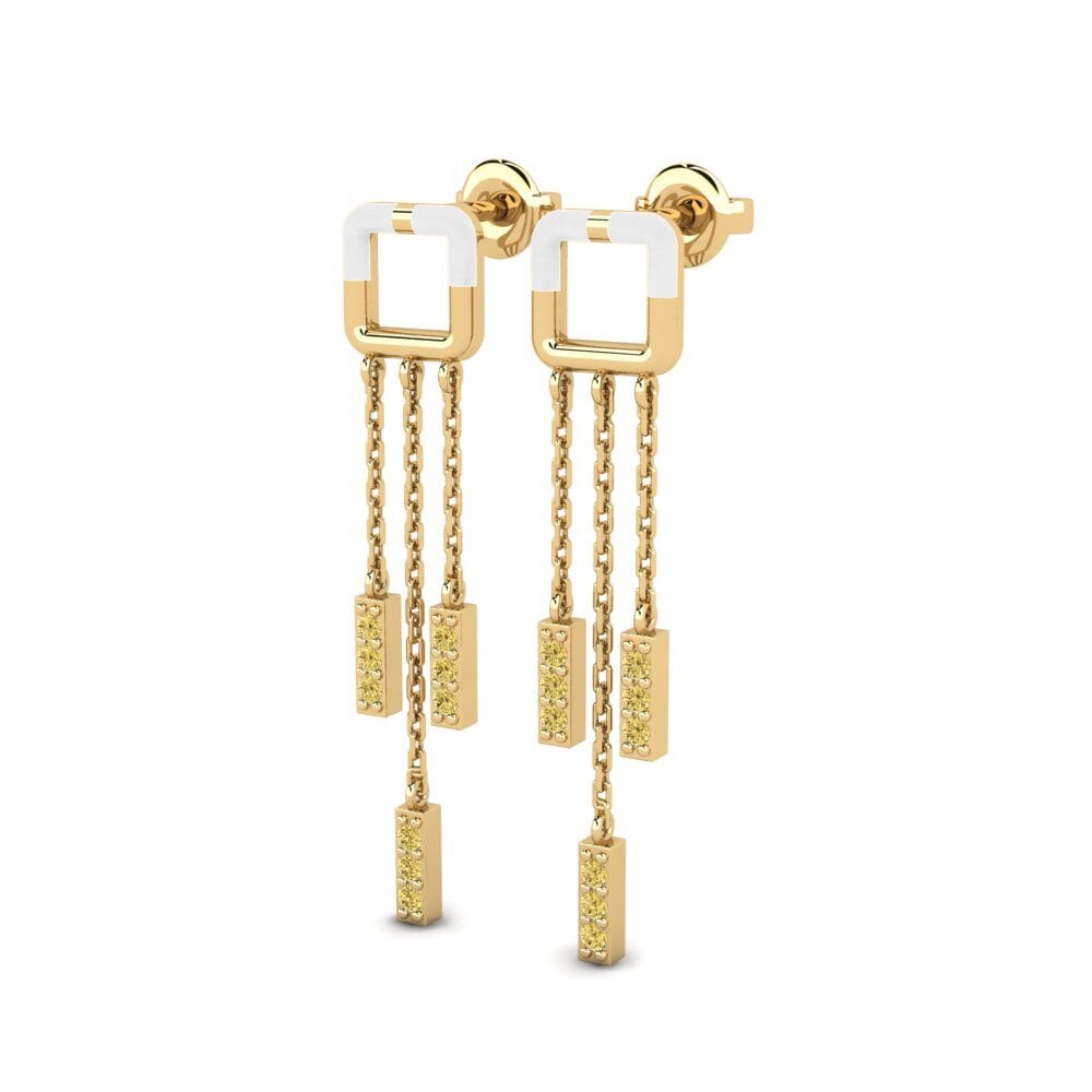 Diamant Jaune Boucle d'oreille femme Ignorant