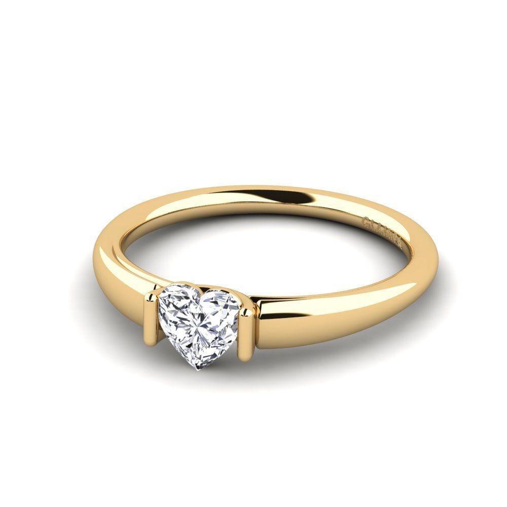 9k Oro Amarillo Anillo de compromiso Ihfaki