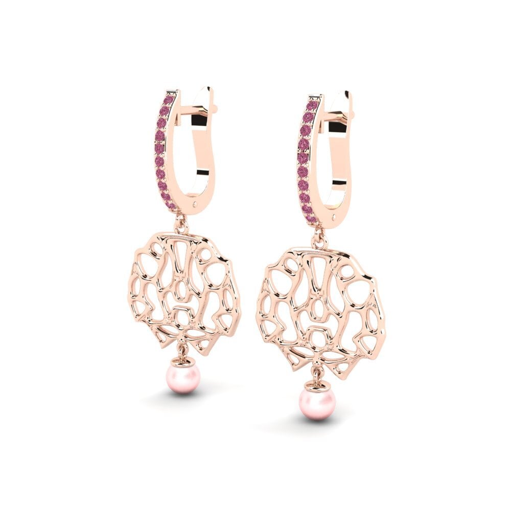 14k Oro Rosa Granate Rhodolite Pendiente de mujer Illasy