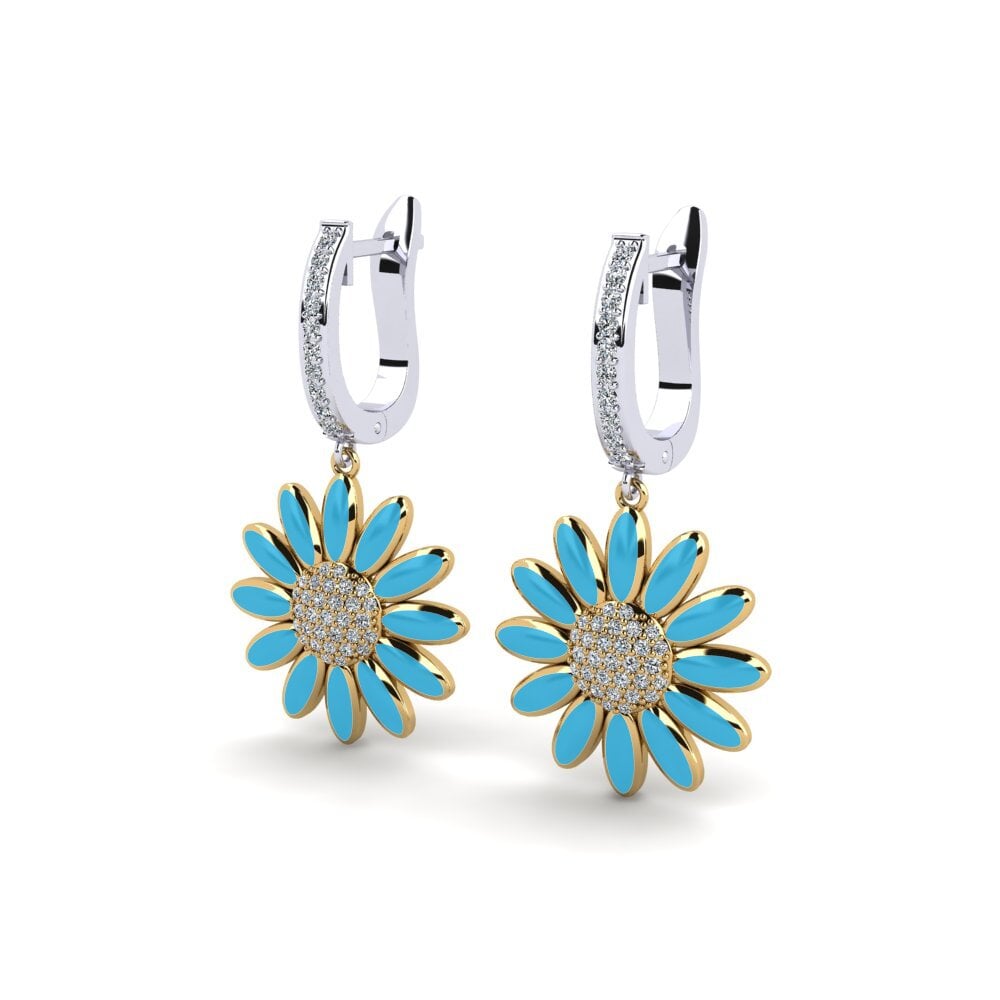 750 Weiß & Gelbgold Damen ohrring Ilyad