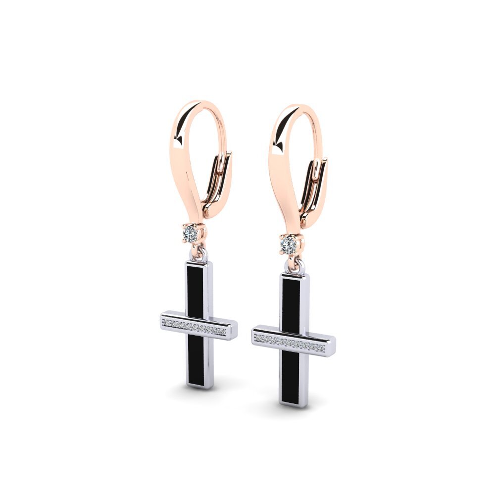 9k Oro Rosa & Blanco Pendiente de mujer Imaret
