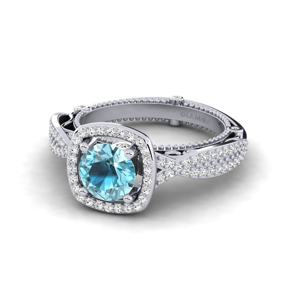 Circón Azul Anillo de compromiso Imberre