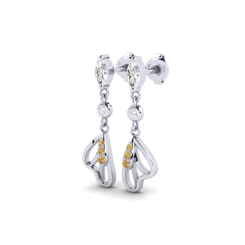 White Silver Women's Earring Immoidea - B
