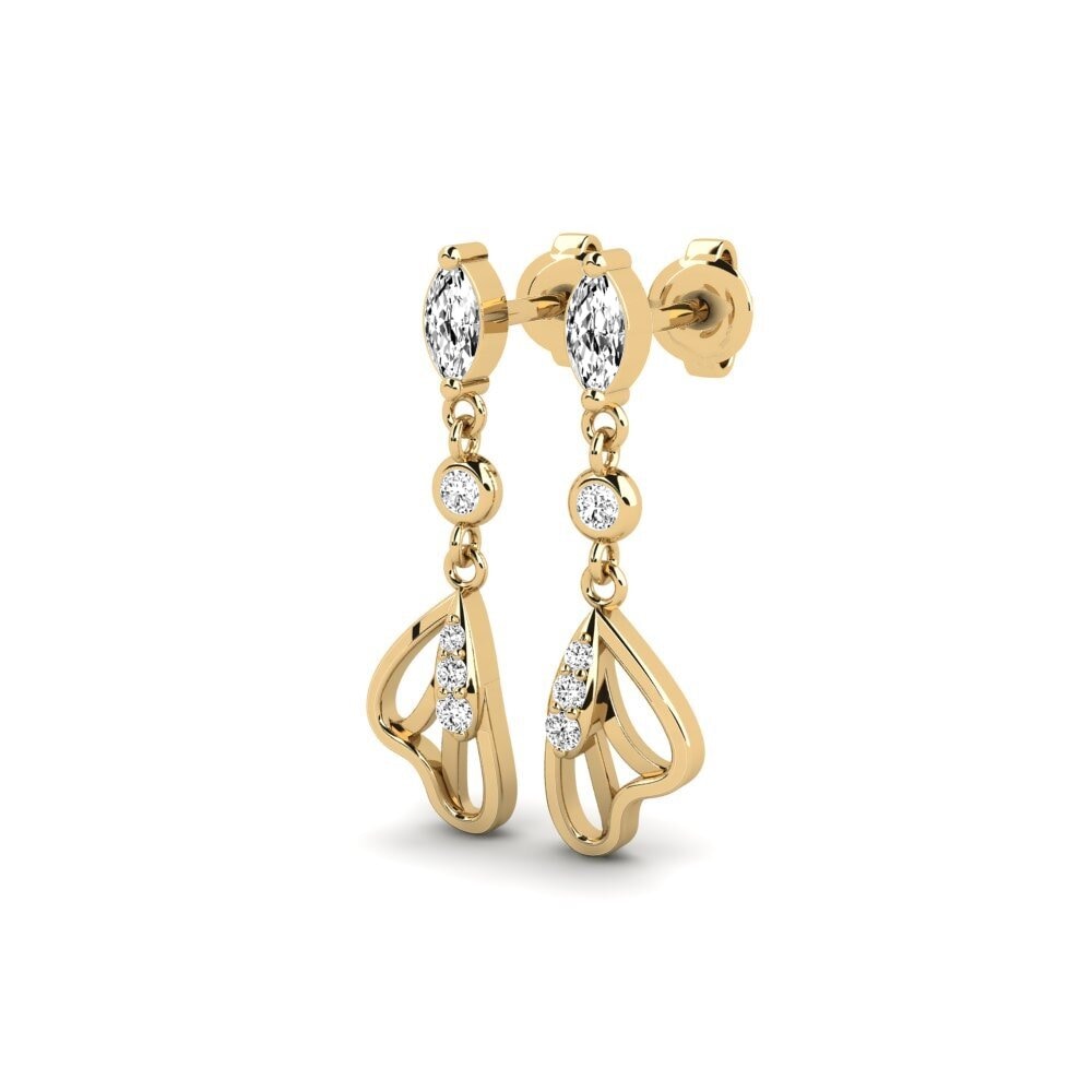 9k Oro Amarillo Moissanita Pendiente de mujer Immoidea - B