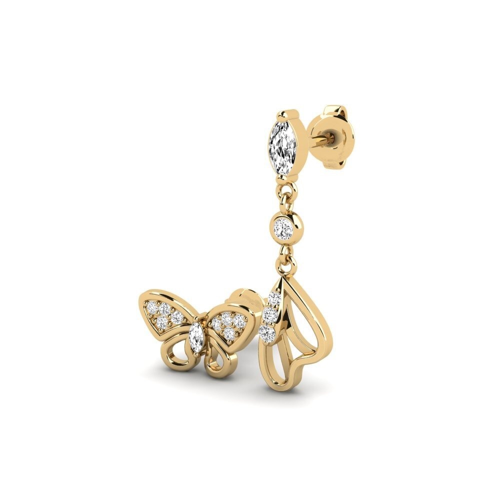 9k Oro Amarillo Moissanita Pendiente de mujer Immoidea - SET