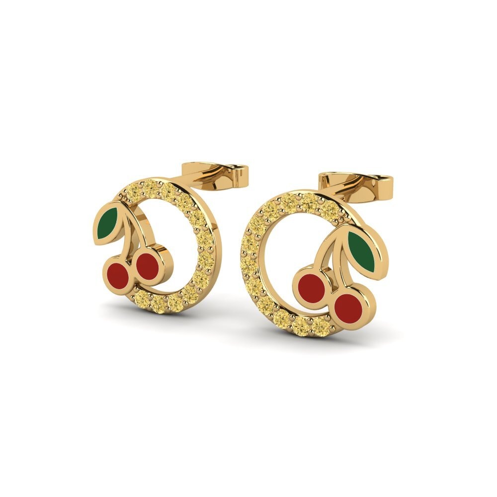 14ct Yellow Gold Yellow Diamond Kid's Earring Impend