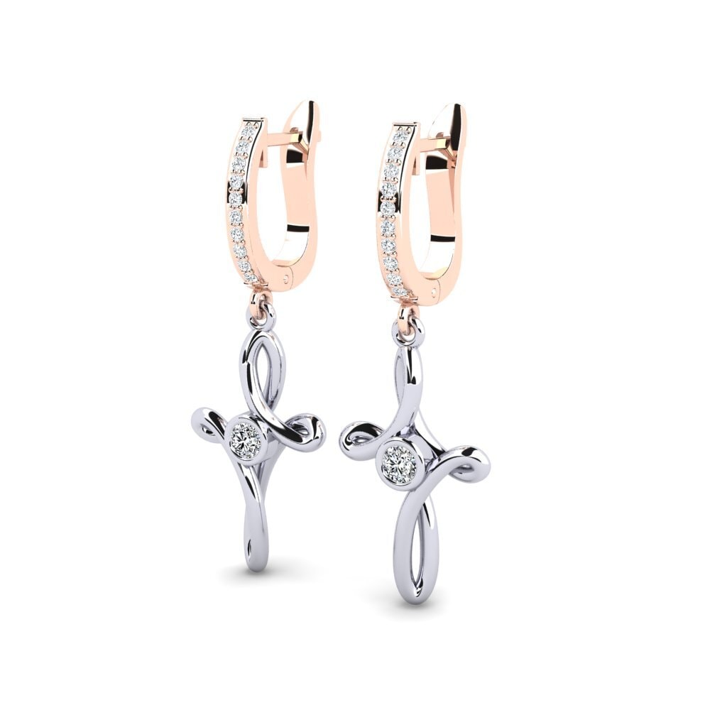9k Oro Rosa & Blanco Pendiente de mujer Imphes
