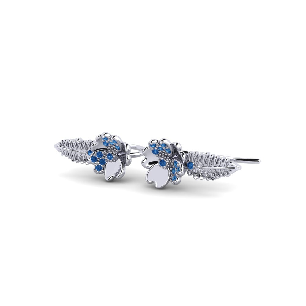 Zircônia azul escuro Brincos Feminino Imprecise