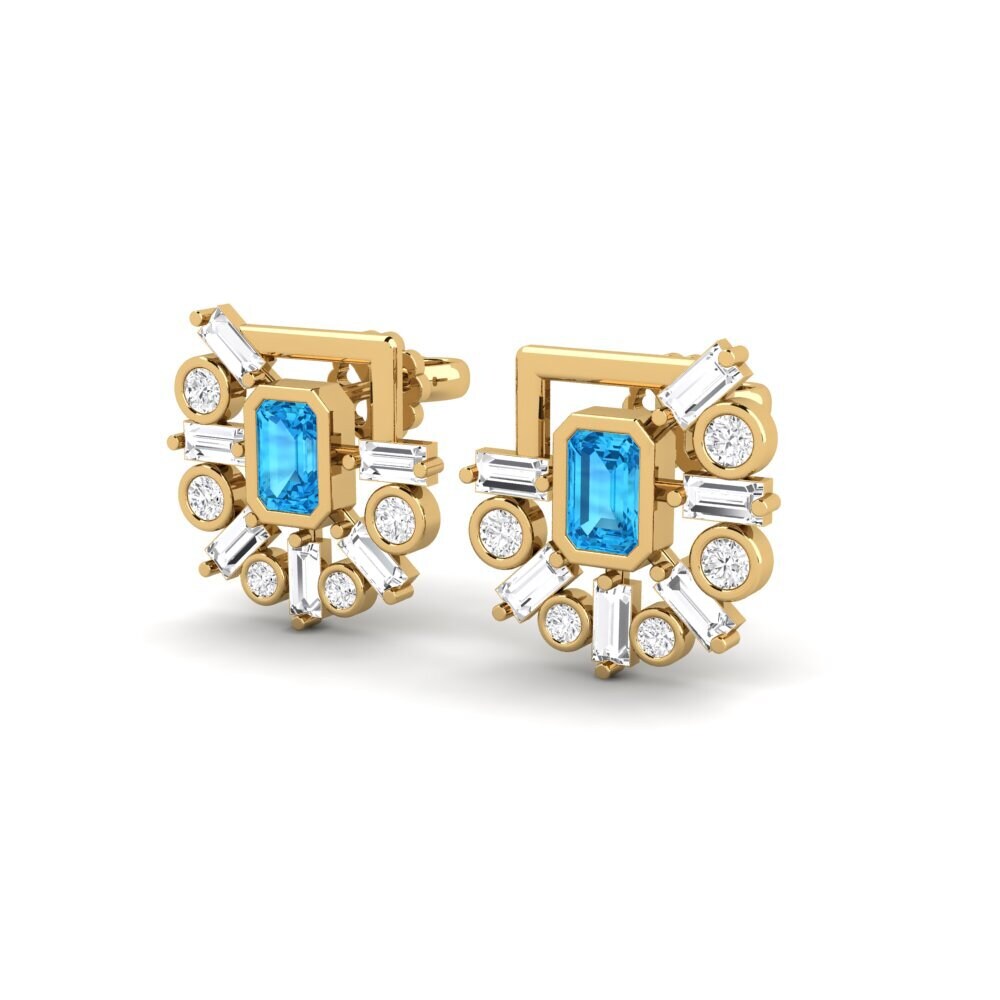 Blue Topaz SYLVIE Earring Impressi