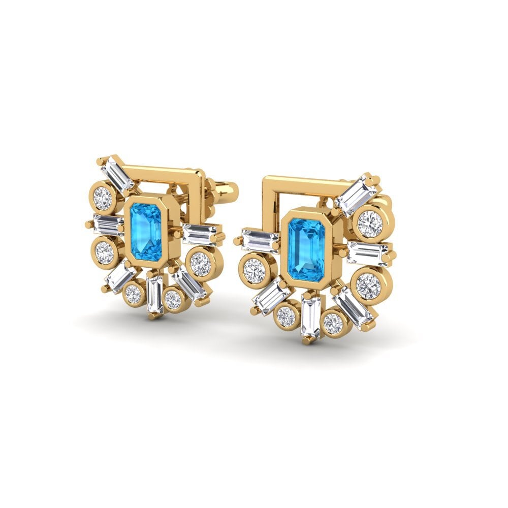 Blue Topaz SYLVIE Earring Impressi