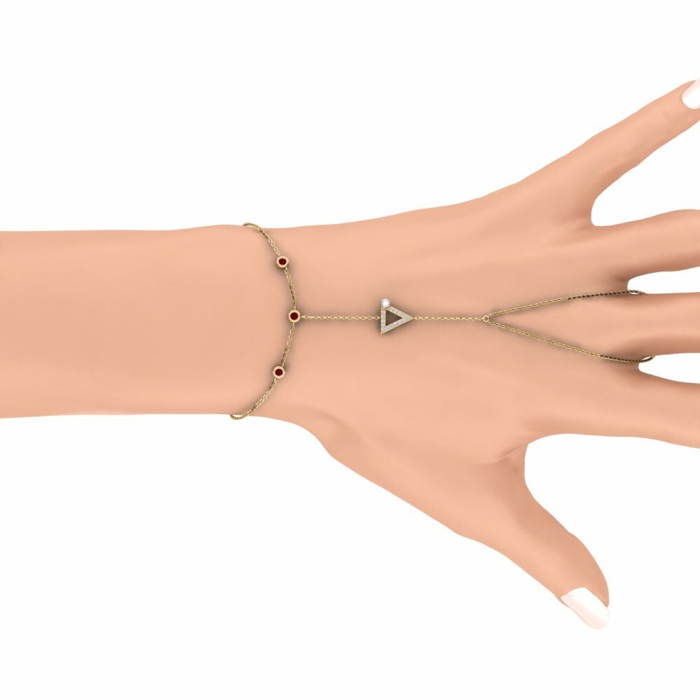 Zircone Rosso Bracciale per dita Imvange